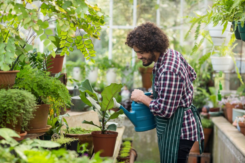 a gardener working